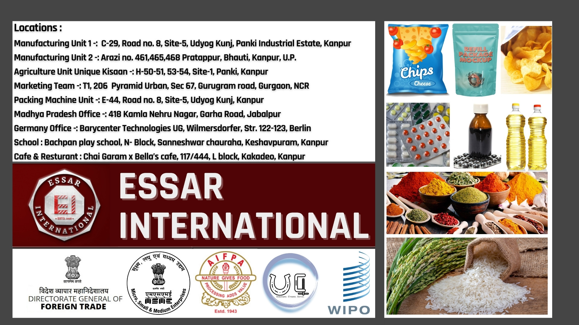 Essar International Unqiue kisaan Locations